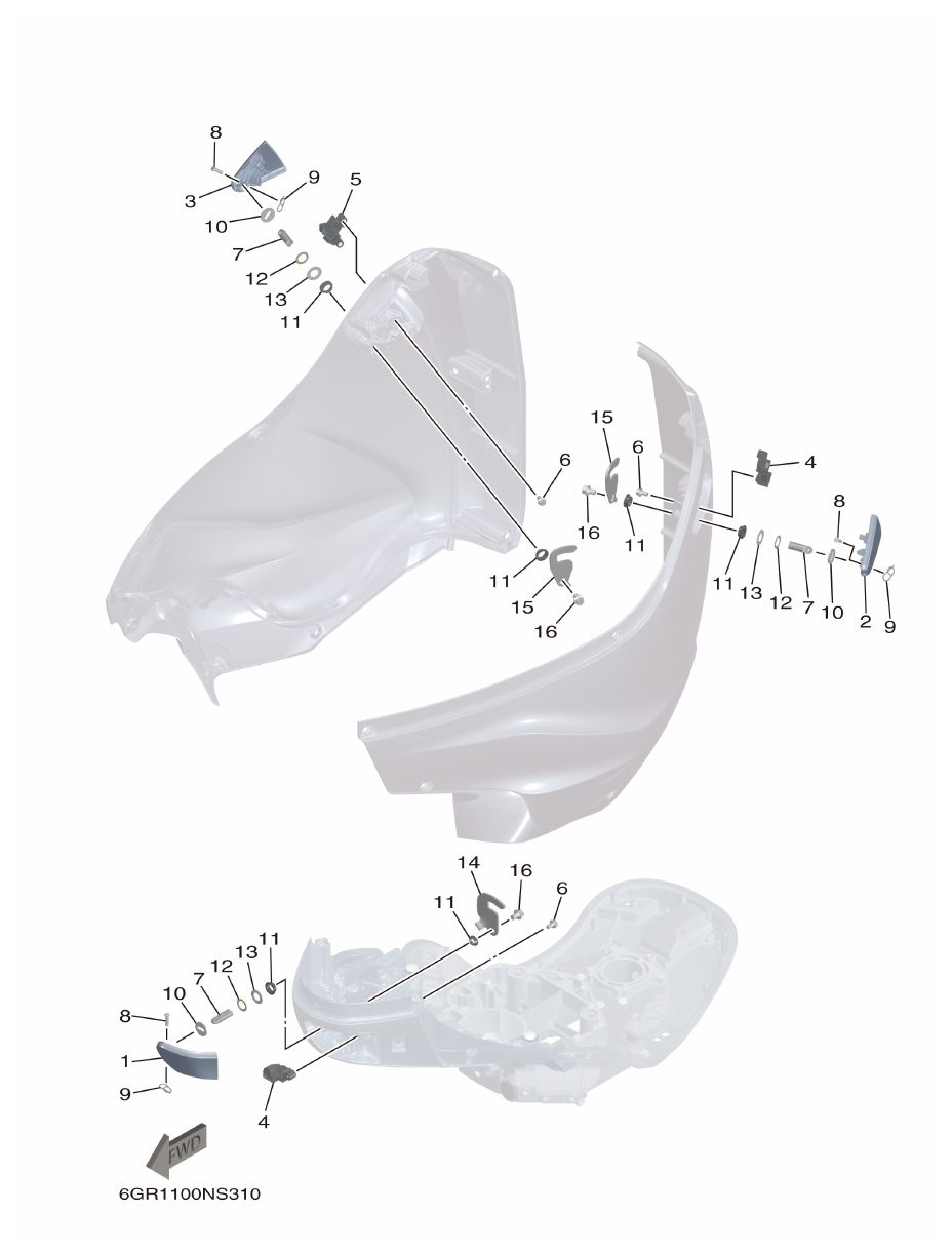 Yamaha XF425NSA2, XF425NSA7 BOTTOM COWLING 3 parts diagram